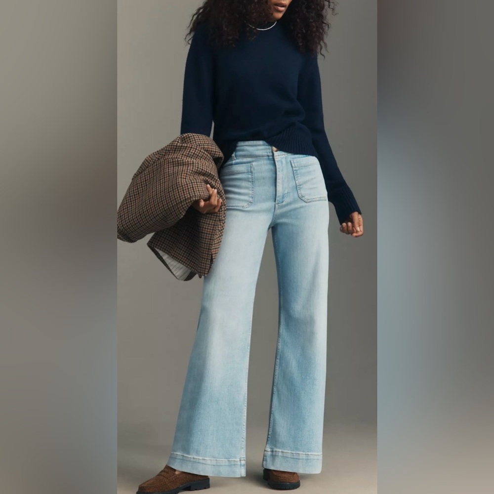 NWOT Maeve Colette Light Blue Wide Leg Jeans sz 32